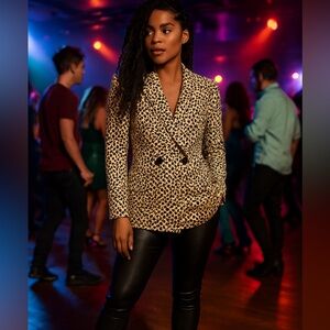 NineWest Leopard Animal Print jacket size M